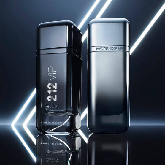 Carolina Herrera 212 VIP Black Elixir EDP Spray for Men Amber Aromatic Intense Fragrance