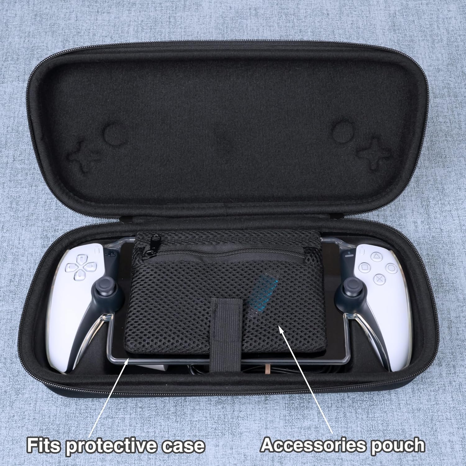 Playstation Portal Remote Player, Portable Hard Case for PS Portal - (Black)