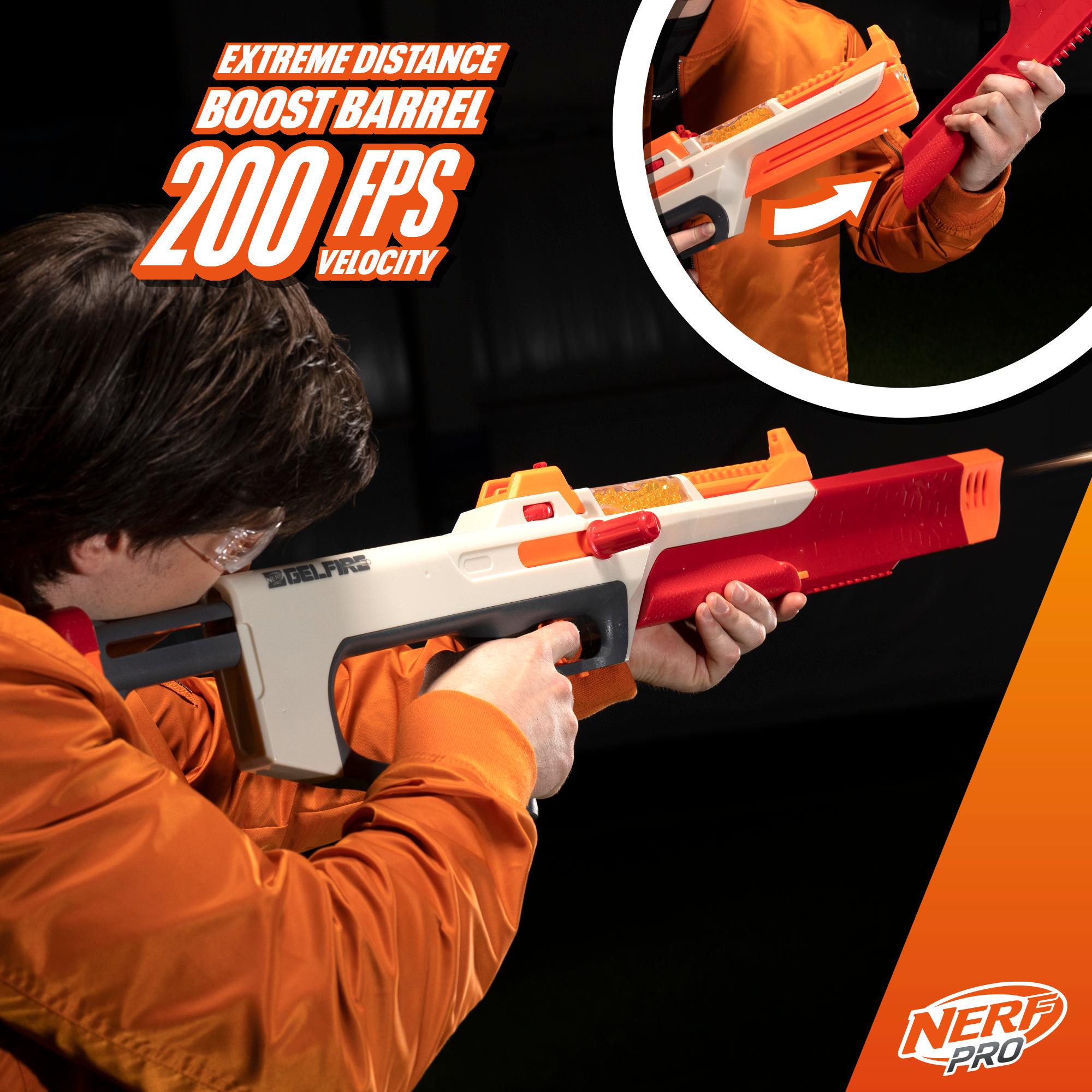 Nerf Pro Gelfire Ghost Blaster with Boost Barrel, 5000 Gel Rounds, and Protective Eyewear – High-Performance Gel Blaster for Competitive Play