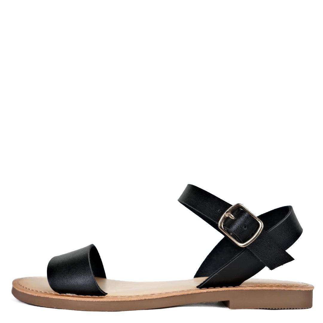 Soda Bigboss Leather Like Black/Tan Sandal