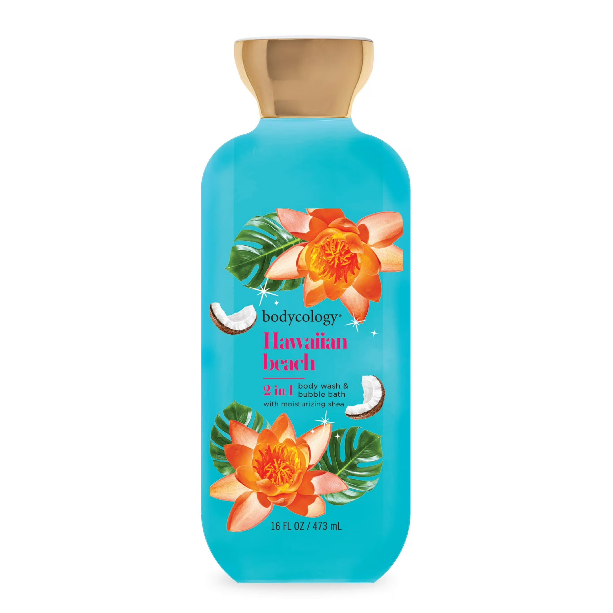 Bodycology 2 in 1 Body Wash & Bubble Bath, Hawaiian Beach 16oz