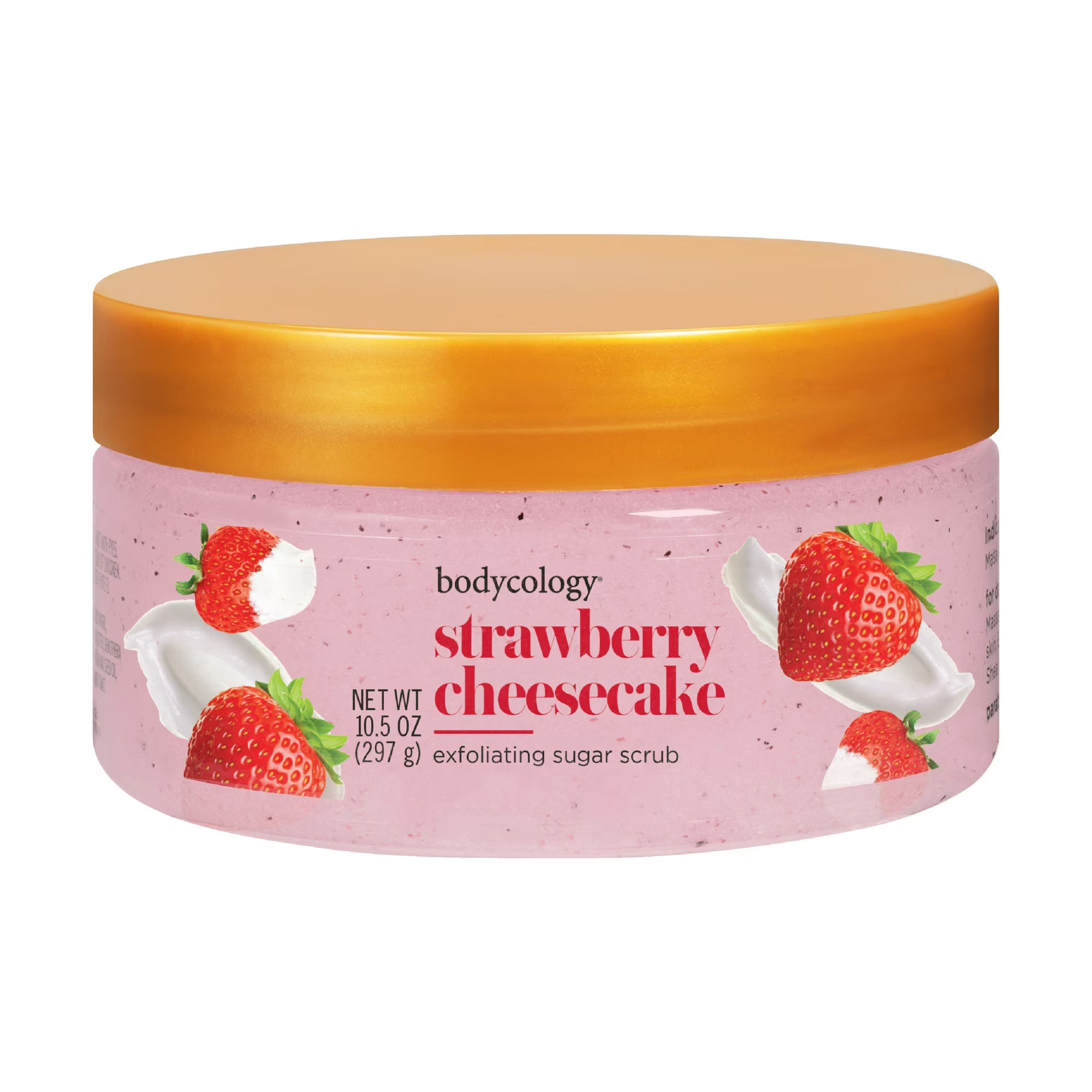 Bodycology Strawberry Cheesecake Sugar Scrub 10.5oz – Exfoliating Body Scrub for Soft Smooth Skin