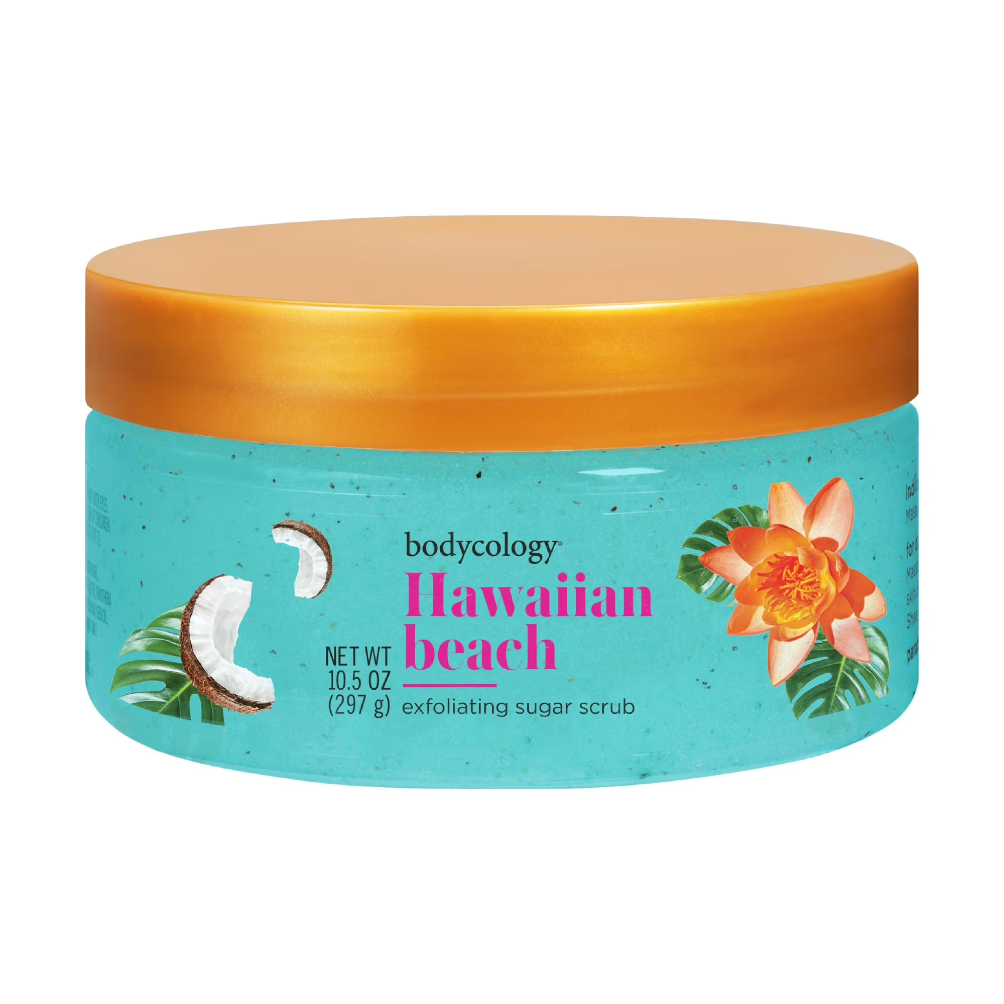 Bodycology Hawaiian Beach Sugar Scrub 10.5oz – Exfoliating Body Scrub for Smooth Glowing Skin