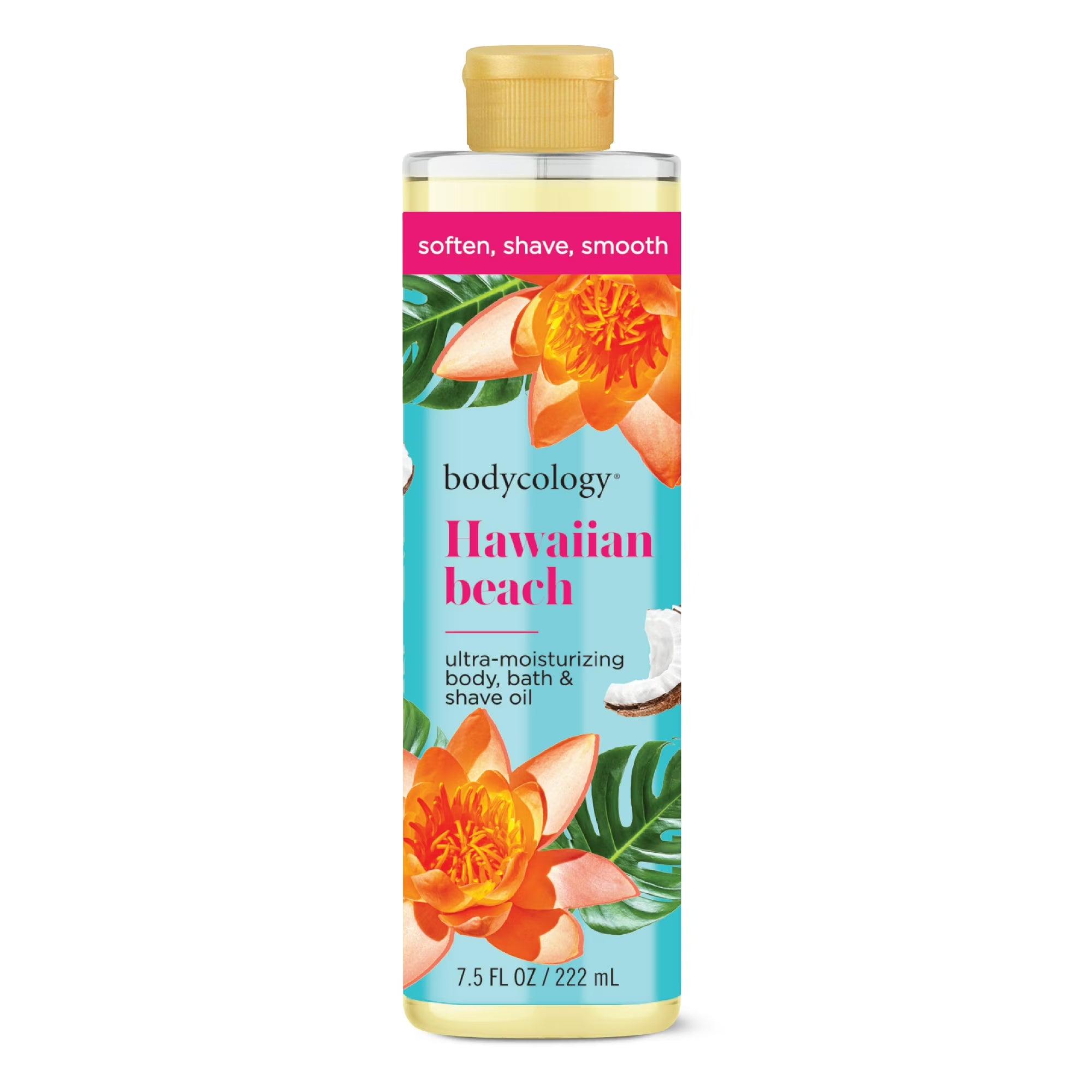 Bodycology Ultra Moisturizing Body, Bath & Shave Oil, Hawaiian Beach, 7.5 fl oz