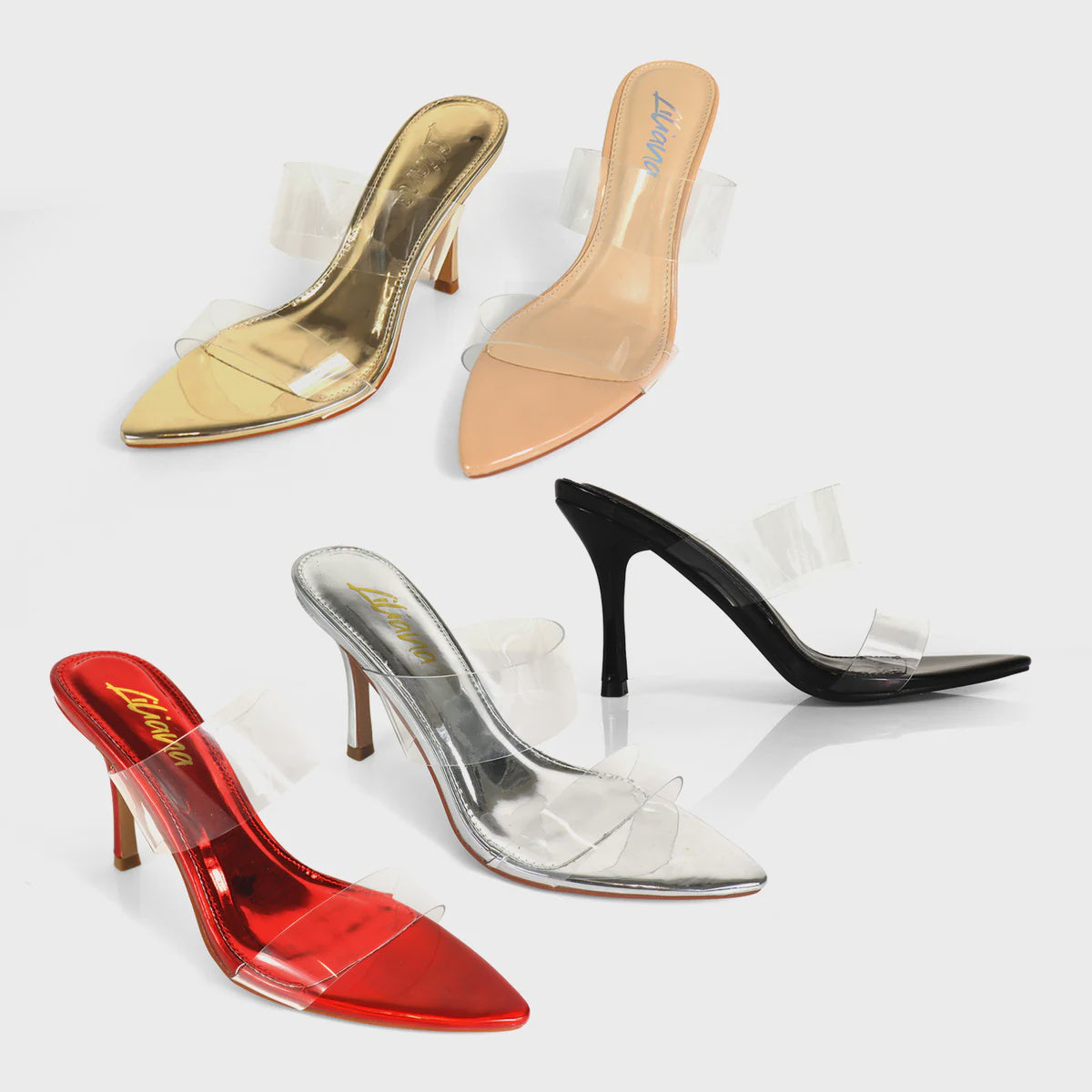Liliana Camelia-8 Pointed Toe Gold Heels