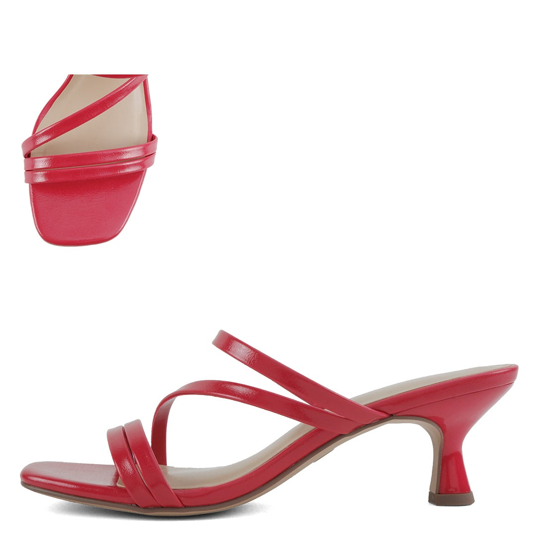 Soda Denali Women's Lipstick PU Dress Sandal