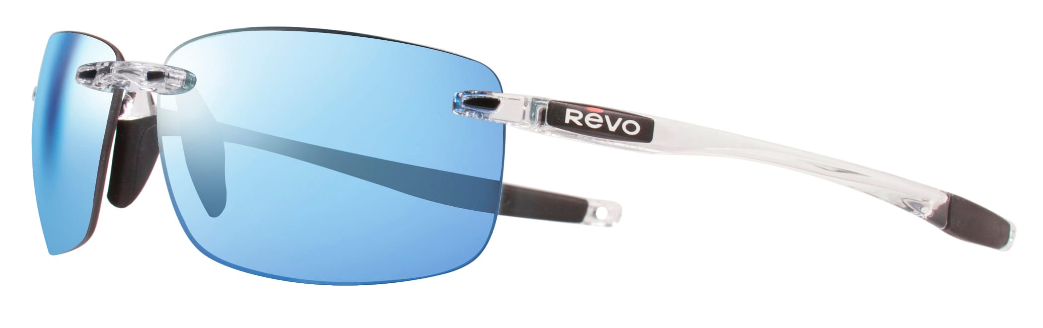 Serengeti Revo Descend N RE 4059 09 BL Crystal / Blue Water – Rimless Polarized Sunglasses with Blue Water Mirror Lenses