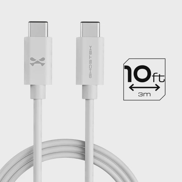 Ghostek NRGline USB-C to USB-C 60W Cable 10ft White