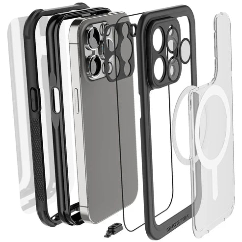 Ghostek Nautical 4th Gen Case for iPhone 14 Pro – Black Waterproof Shockproof Protective Cover