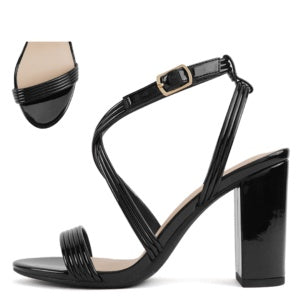 My Delicious Oldwin-Black Patent  Dress Sandal