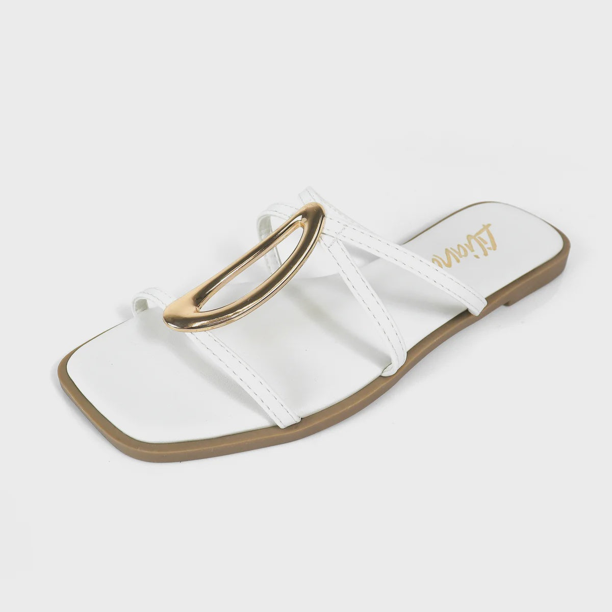 Liliana Knot Band Open Toe Flat Slide Sandal - Oren-1 White