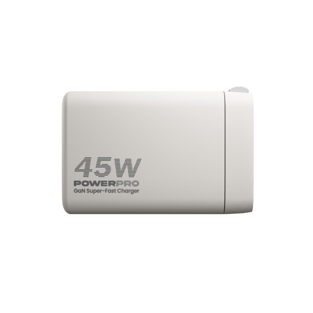 Unno Tekno Wall Fast Charger GaN PD45W Dual Port USB-A and USB-C PW5065WT