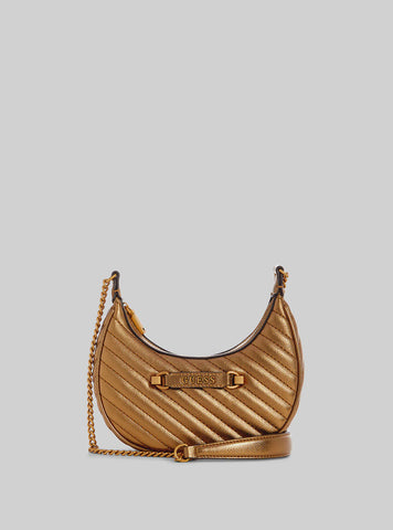 GUESS Sela Mini Crossbody Hobo Bronze