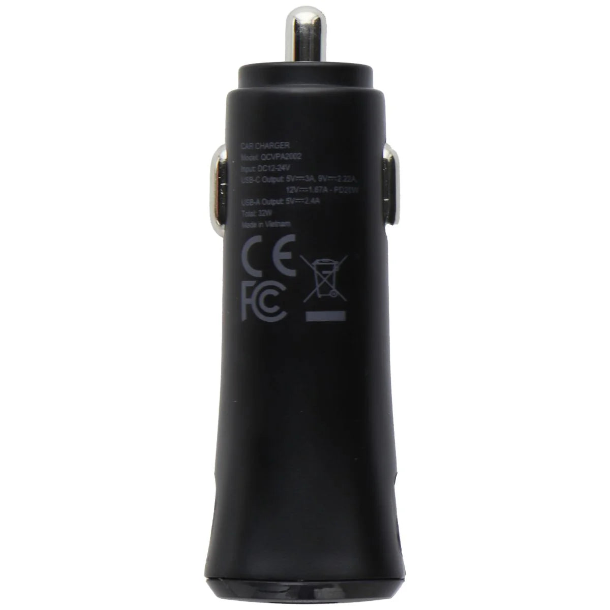 Quikcell  QCVPA2005 37W DUAL PORT A+C CAR CHARGER - Black