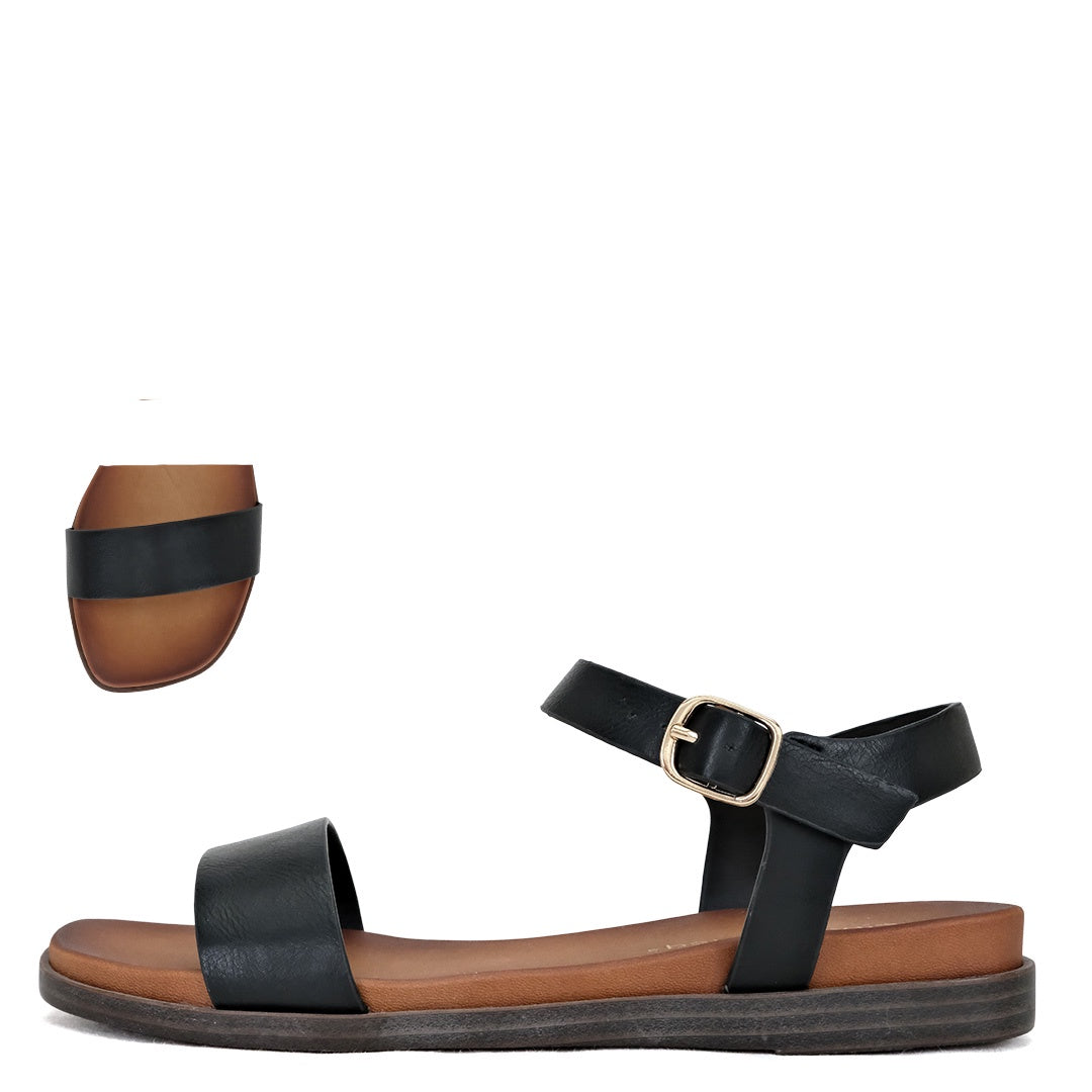 Soda Riddle PU Black Sandal