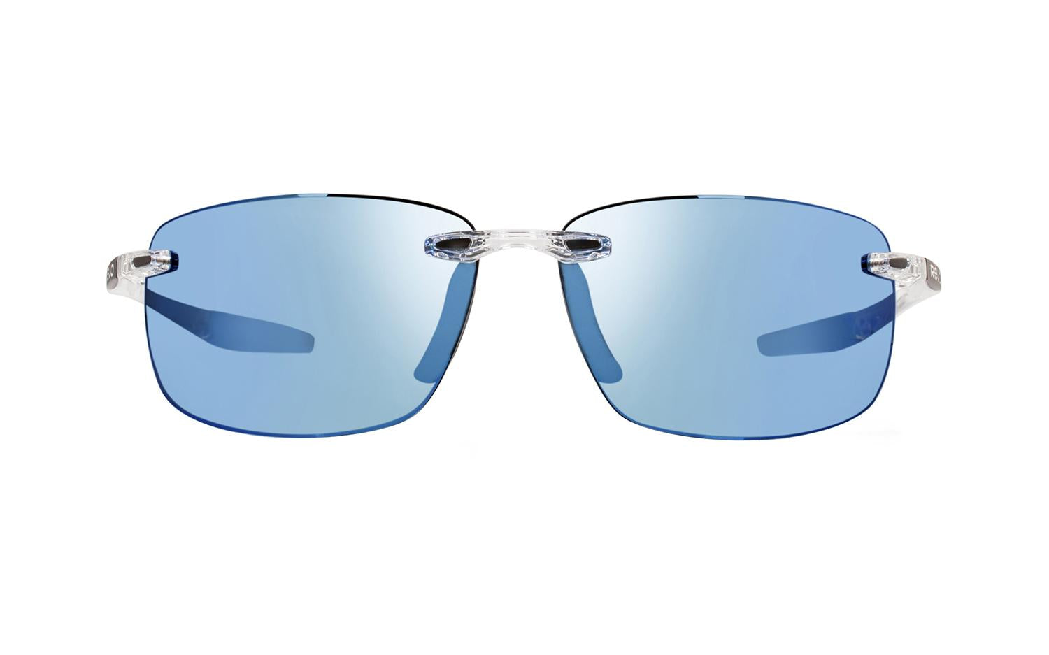 Serengeti Revo Descend N RE 4059 09 BL Crystal / Blue Water – Rimless Polarized Sunglasses with Blue Water Mirror Lenses