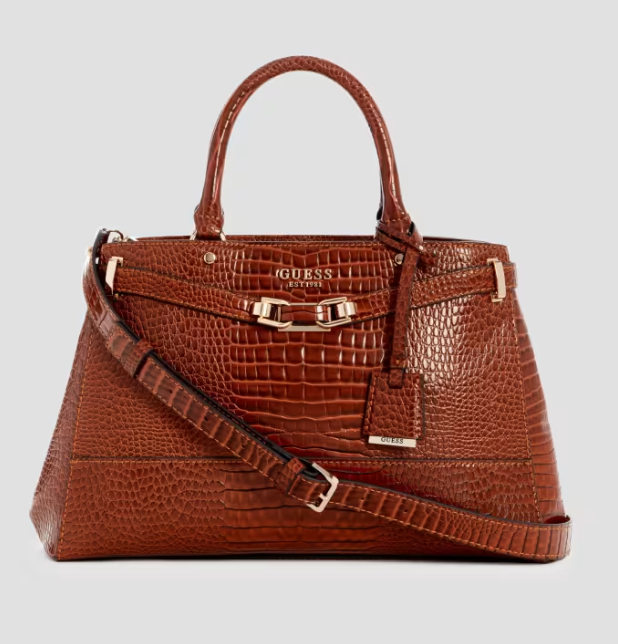 Guess Silvye Luxury Brown Satchel Bag