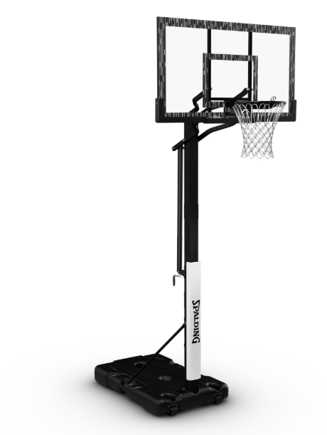Spalding 60-Inch Portable Basketball Hoop with Acrylic Backboard, Screw Jack Lift & Arena Slam Rim