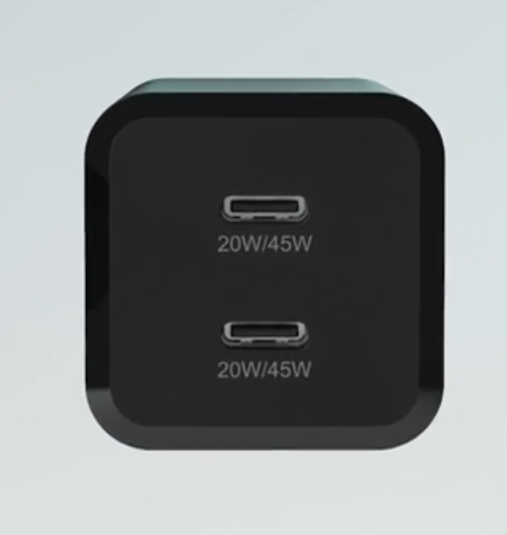 Quikcell 45W PD Dual USB-C Wall Charger – Fast Charging C+C Power Adapter