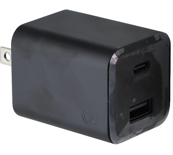 Quikcell 35W PD Dual Port Wall Charger USB-A + USB-C – Fast Charging Power Adapter