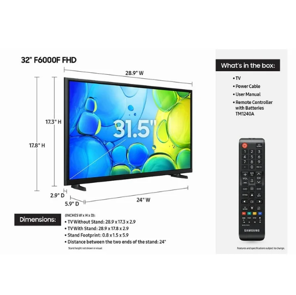 Samsung 32-Inch Full HD F6000 Smart TV (2025) – Compact Smart LED TV with Streaming Apps