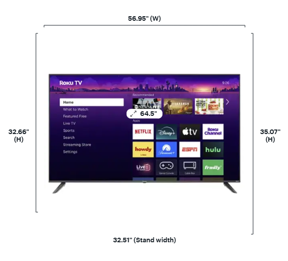 Pioneer 65-Inch LED 4K UHD Roku Smart TV – Ultra HD Streaming TV with Roku Built-In