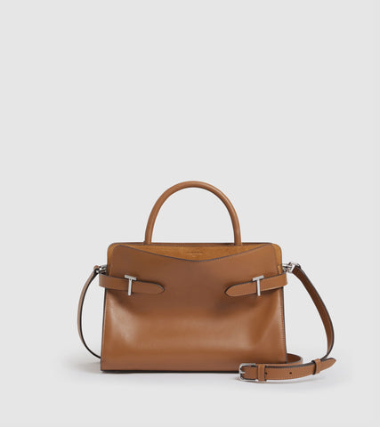 Emie Medium Handbag Smooth Leather and Nubuck TEMI16M1G05-Tan