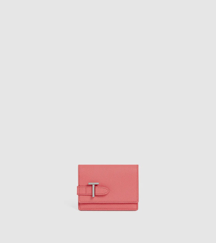 Emilie Flap Cardholder Signature T Leather TEMI3500X14-Flamingo