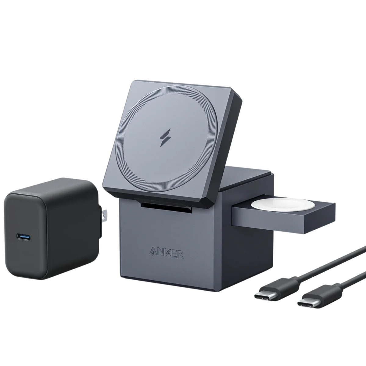 Anker 3-in-1 Cube with MagSafe- Gray (Y1811JA1-1)