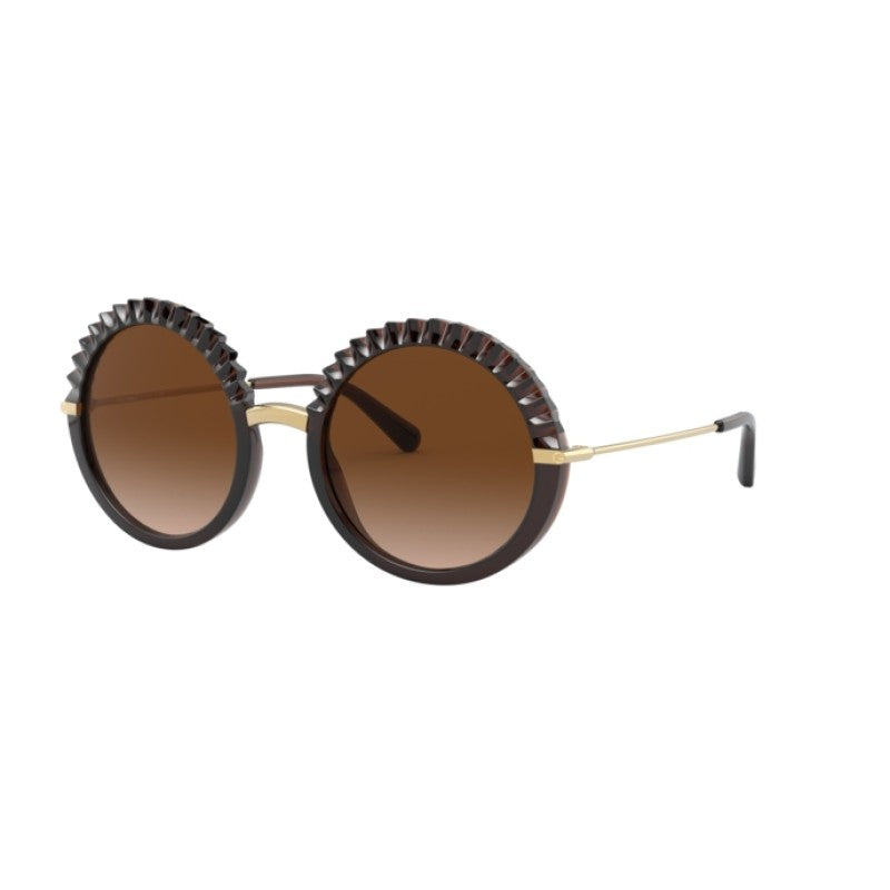 Dolce & Gabbana 0DG6130 315913 Women Round Frame Brown Sunglass