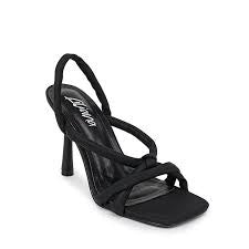 Liliana Clara-1 Open Toe Knot Detail Heeled Sandal-Black