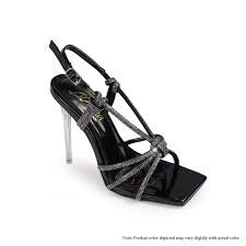 Liliana avia-3 Rhinestone Strap W/pencil Heel-Black