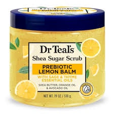 Dr Teals Shea Sugar Scrub with Prebiotic Lemon Balm & Essential Oils-538 Grams