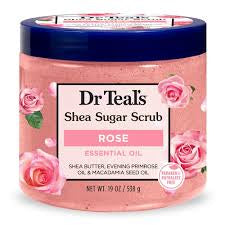 Dr. Teal's, Shea Sugar Scrub, Rose Essential Oil-538 grams