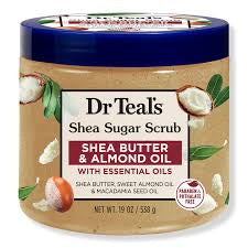 Dr. Teal's, Shea Sugar Scrub, Shea Butter & Almond Oil with Essential Oils-538 Grams