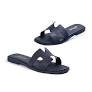 Liliana Bestia-1A Women Slip on Broad Overstrap Sandal Black