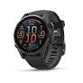 Garmin fēnix 8 – 43 mm, AMOLED Sapphire, Carbon Gray DLC Titanium with Black/Pebble Gray Silicone Band (010-02903-20)