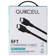 Quikcell USB-C to USB-C Charge & Sync Cable 6FT White – Fast Charging Data Cable
