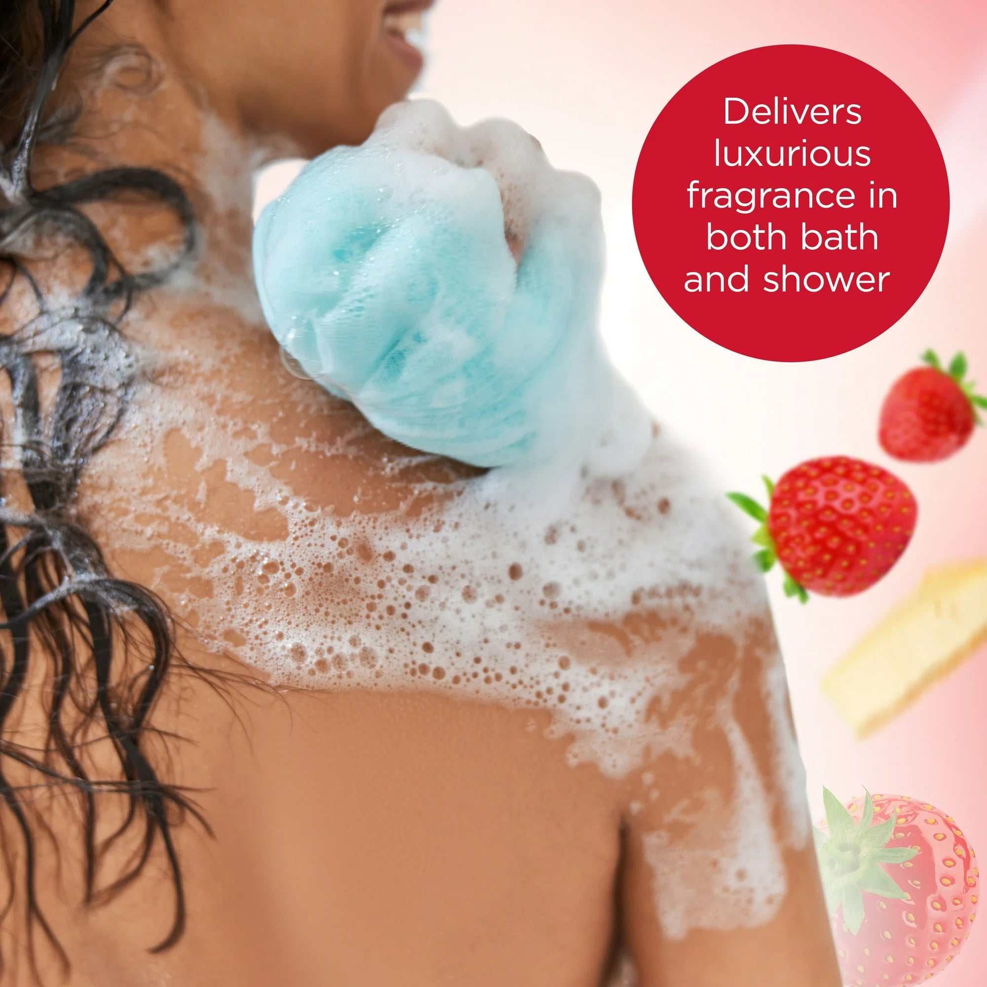 Bodycology Strawberry Cheesecake 2-in-1 Body Wash & Bubble Bath 16oz – Sweet Scented Moisturizing Cleanser