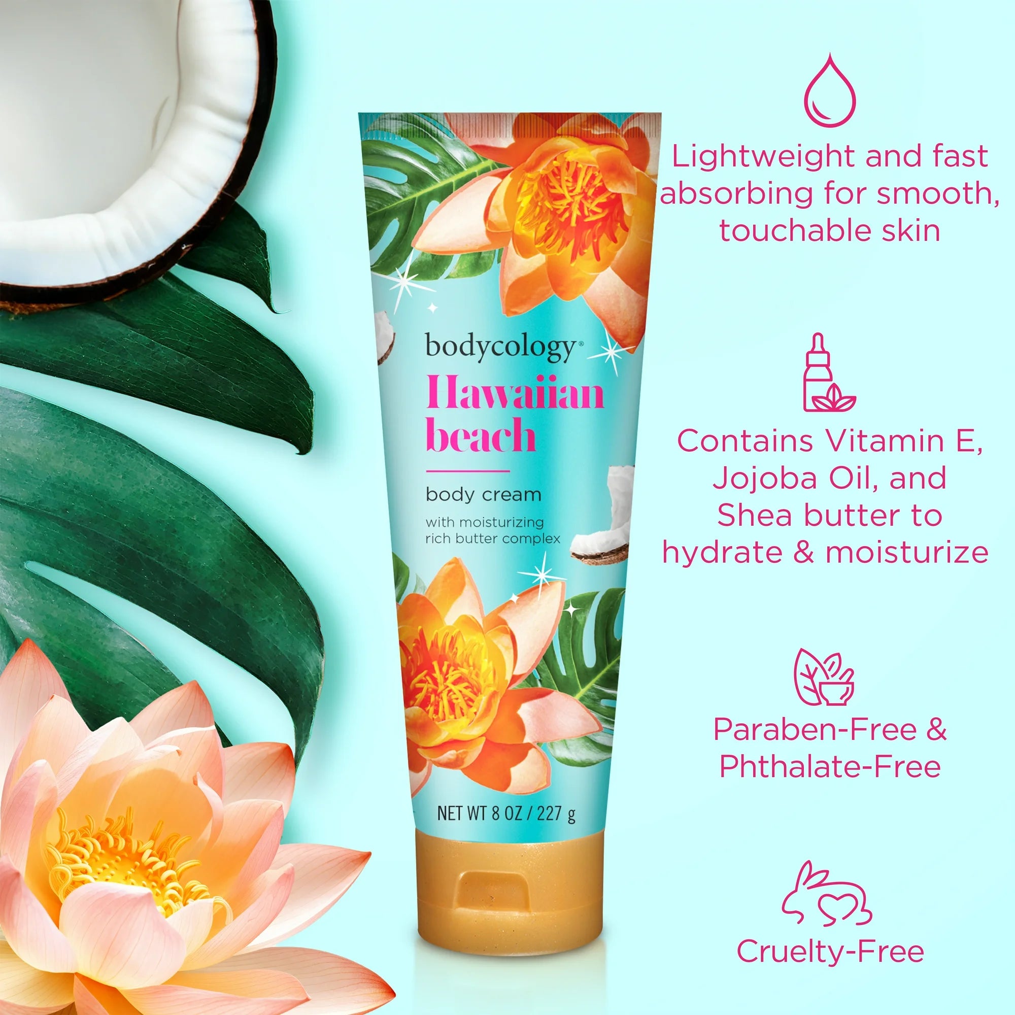 Bodycology Hawaiian Beach Body Cream 8oz