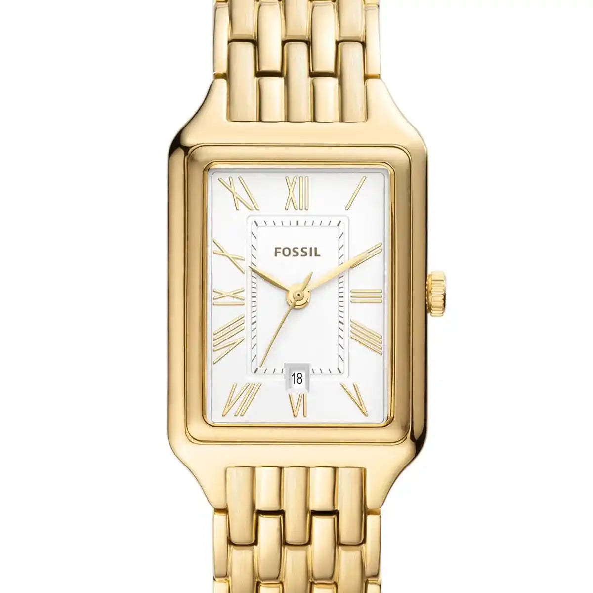 Fossil ES5220 Raquel Date Silver Dial Gold-tone Ladies