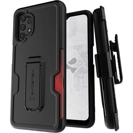 Ghostek Iron Armor Series Galaxy A32 5G Case with Belt Clip – Matte Black Rugged Shockproof Cover