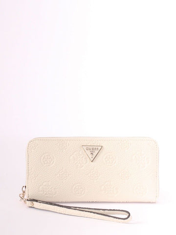 GUESS Cresidia Zip Large Wallet Bone