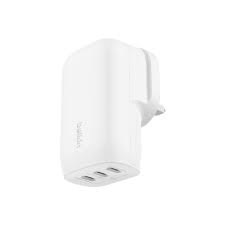 Quikcell 67W PD Multi-Port Wall Charger USB-A + Dual USB-C – Fast Charging Power Adapter White