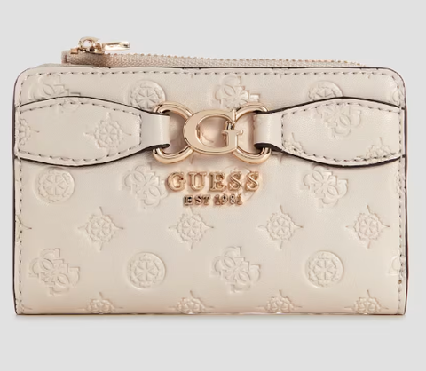 GUESS Arlena Card Case-Taupe logo