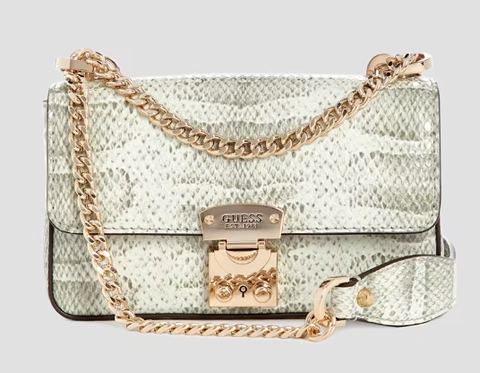 GUESS Eliette Snakeskin Mini Convertible Crossbody-Natural