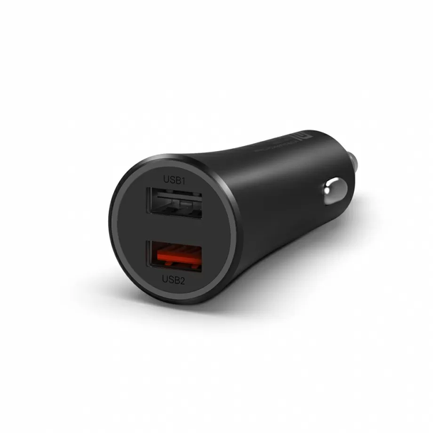 Quikcell  QCVPA2005 37W DUAL PORT A+C CAR CHARGER - Black
