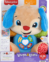 Fisher Price Baby Learning Toy Laugh & Learn Smart Stages Puppy Musical Plush with Smart Stages for Infants Ages 6+ Months, Multilanguage Version