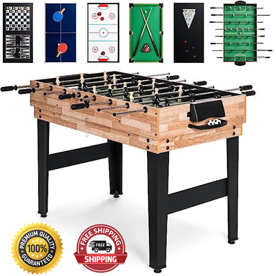 Best Choice Products 2x4ft 10-in-1 Combo Multi Game Table Set w/ Pool Foosball