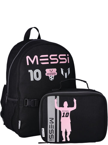 Messi Kids 16" Backpack with Lunch Box Black